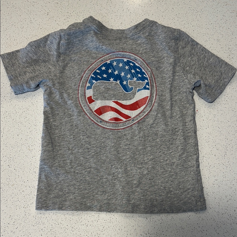 Vineyard Vines Gray American Flag Kids T-Shirt